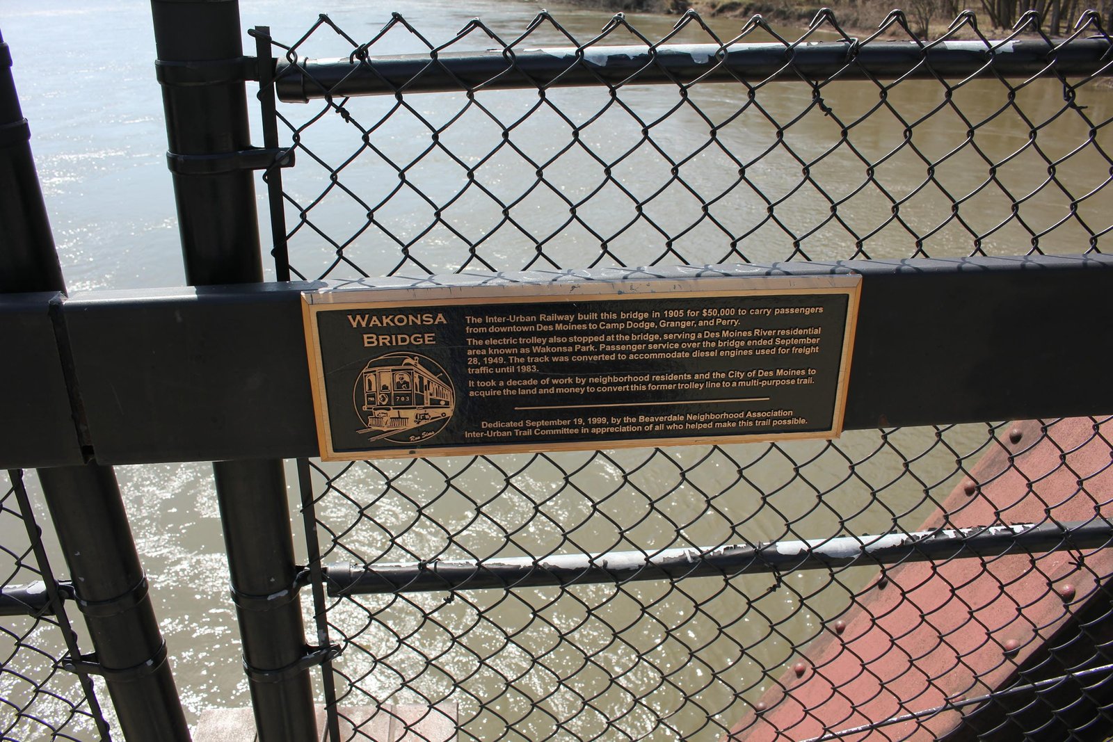 Plaque on bridge